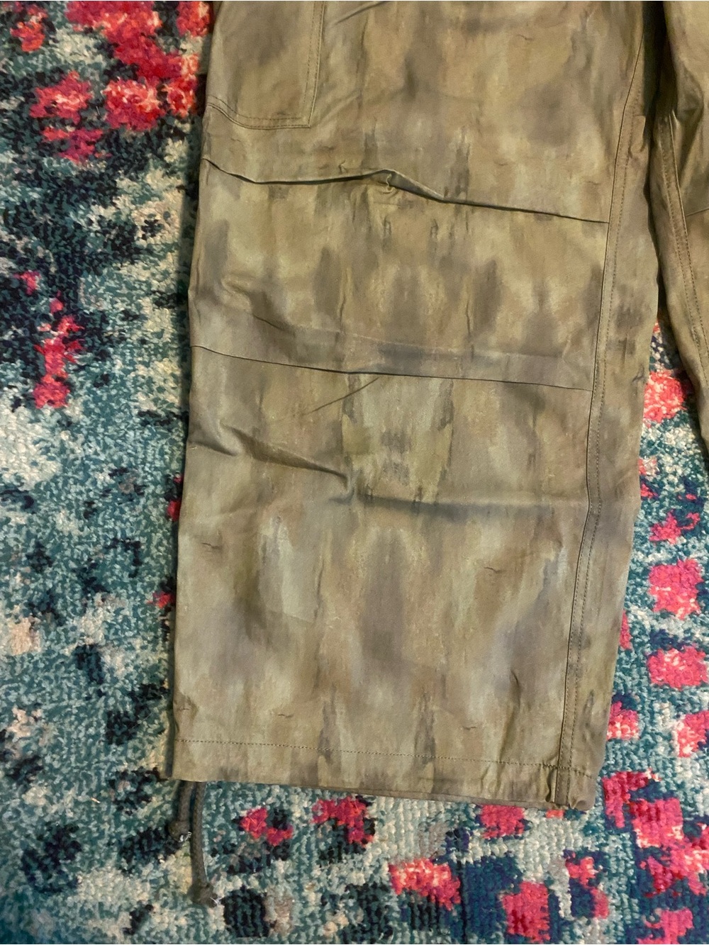 Local European Green Gray Oversized Camo Parachute Cargo Pants Size XL NEW - Picture 8 of 10